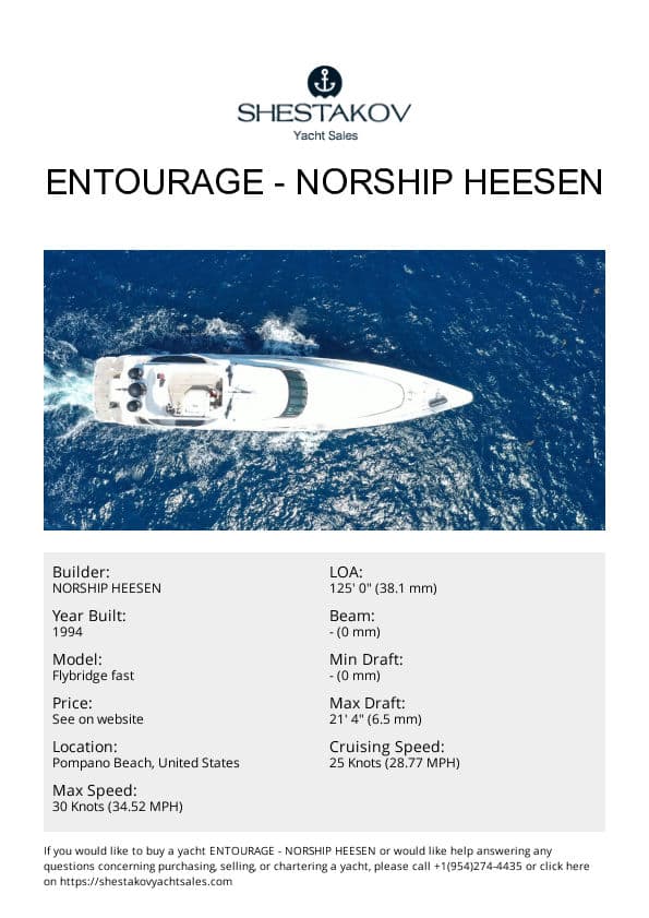 Entourage - Flybridge fast - 1994