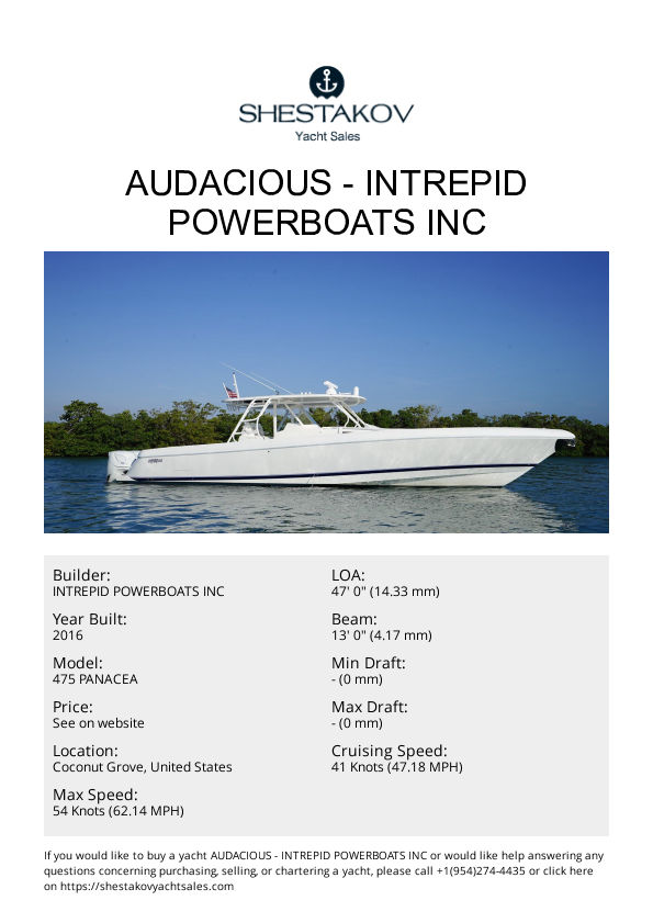 AUDACIOUS - 475 PANACEA - 2016