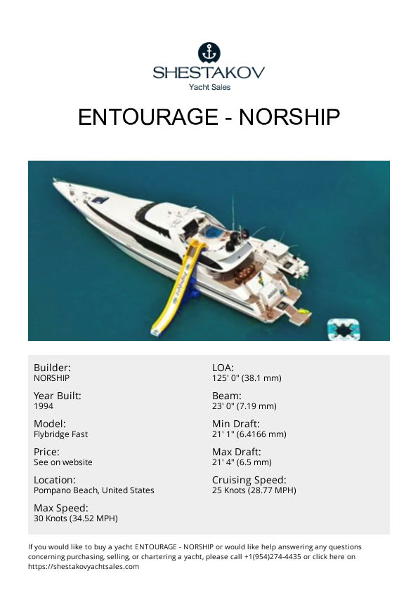 ENTOURAGE - Flybridge Fast - 2024