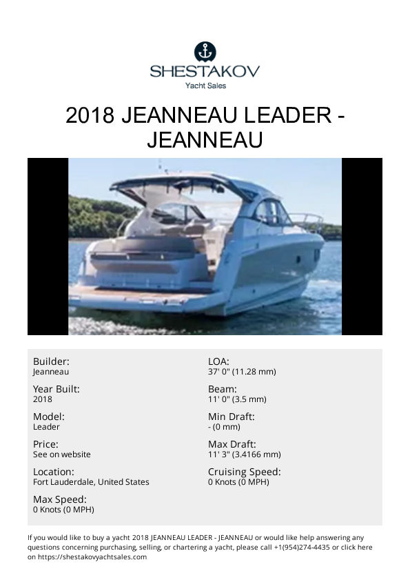 2018 Jeanneau Leader - Leader - 2018