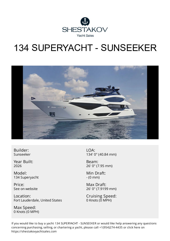 134 SUPERYACHT - 134 Superyacht - 2026