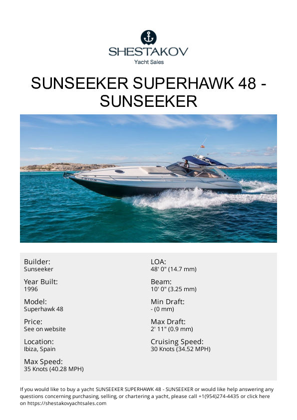 SUNSEEKER SUPERHAWK 48 - Superhawk 48 - 1996