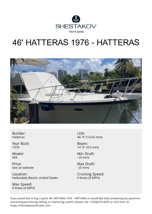 46' Hatteras 1976 - undefined - 1976