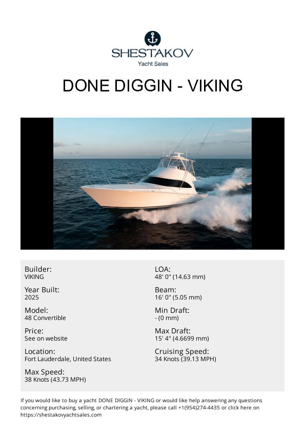 DONE DIGGIN - 48 Convertible - 2025