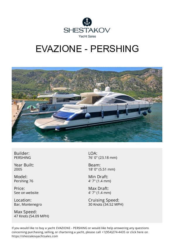 EVAZIONE - Pershing 76 - 2005