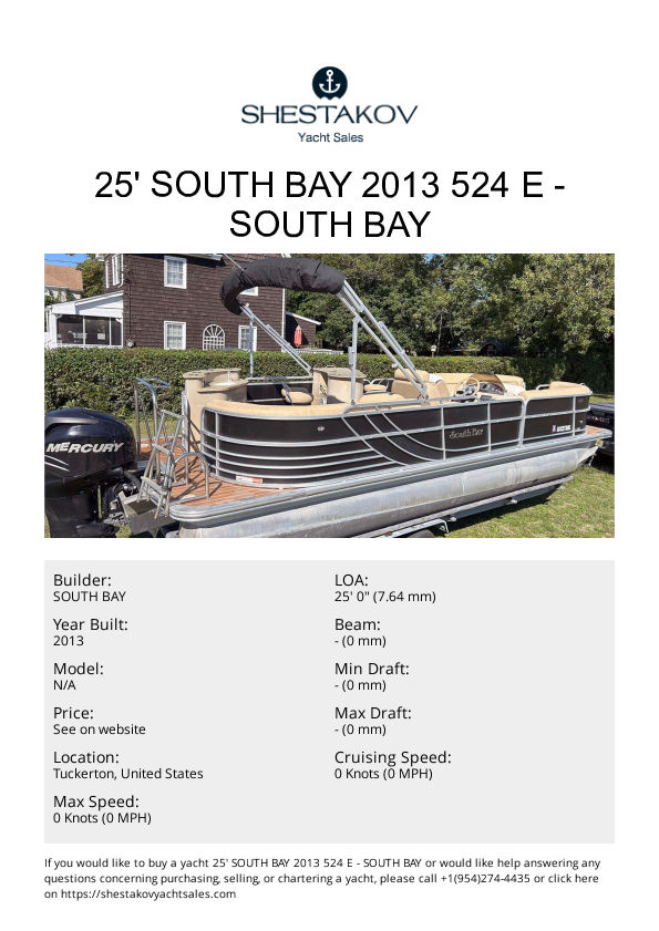 25' South Bay 2013 524 E - undefined - 2013