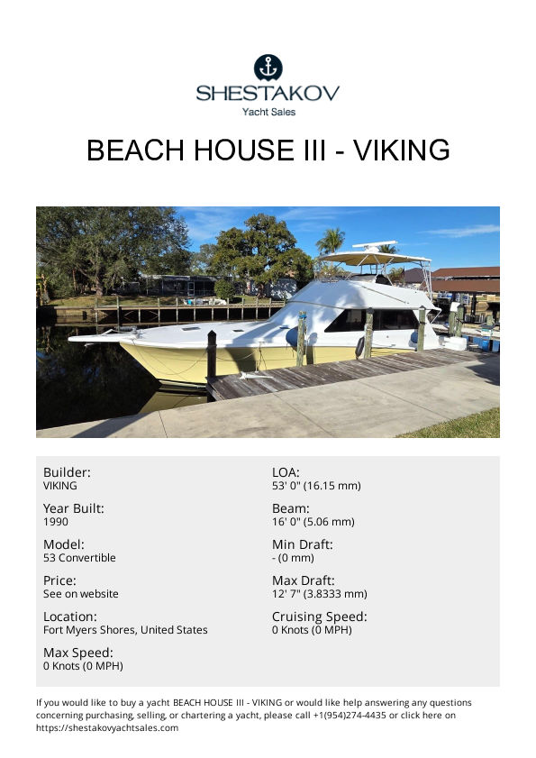 Beach House III - 53 Convertible - 1990