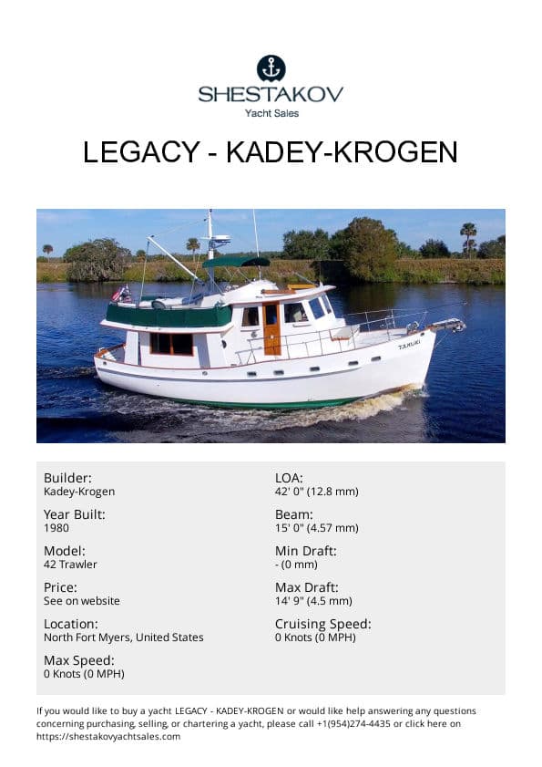 Legacy - 42 Trawler - 1980
