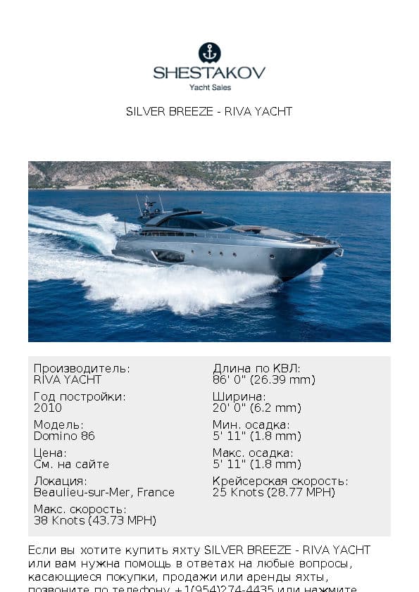 SILVER BREEZE - Domino 86 - 2010