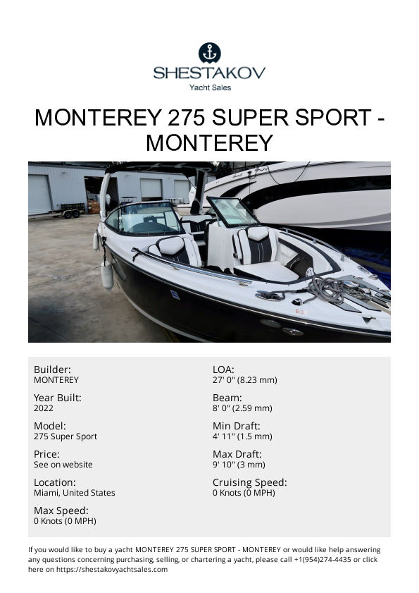 Monterey 275 Super Sport - 275 Super Sport - 2022