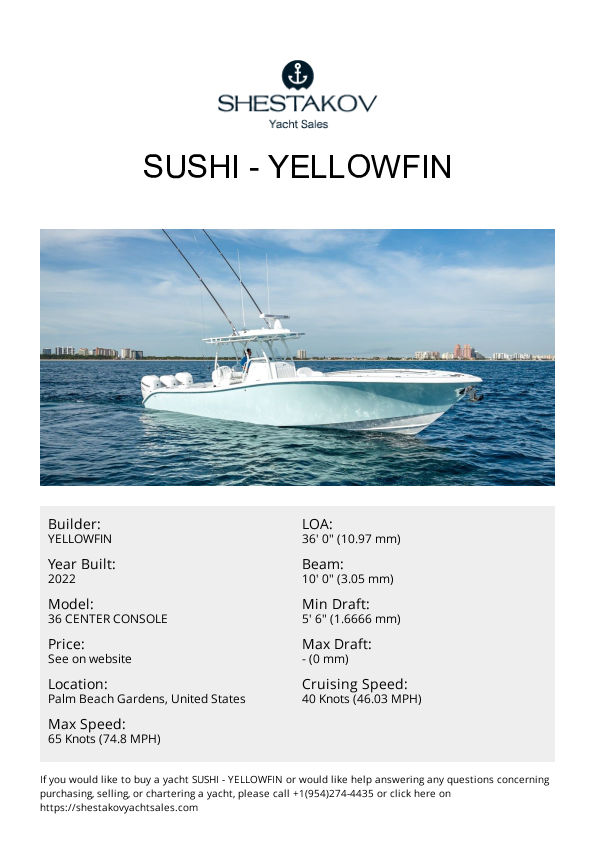 SUSHI - 36 CENTER CONSOLE - 2023