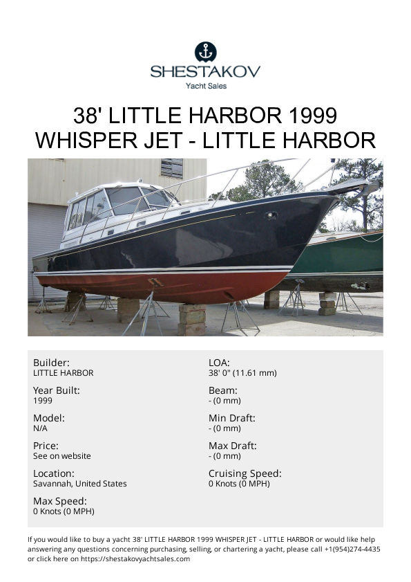 38' Little Harbor 1999 Whisper Jet - undefined - 1999