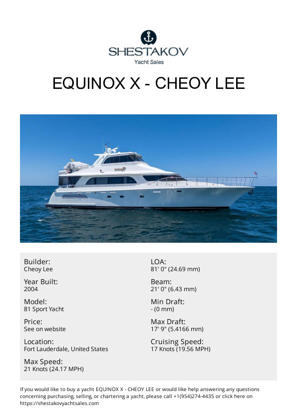 Equinox X - 81 Sport Yacht - 2004