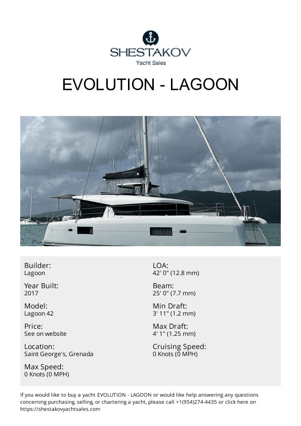 EVOLUTION - Lagoon 42 - 2017