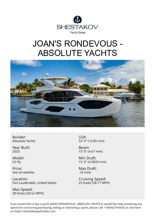 JOAN'S RONDEVOUS - 52 Fly - 2025