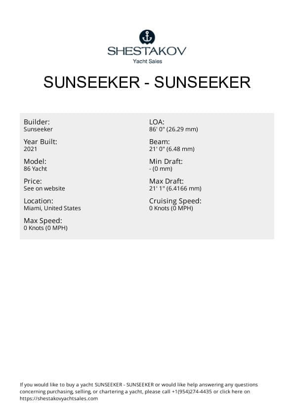 Sunseeker - 86 Yacht - 2021