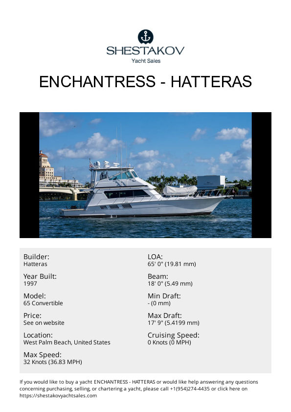 ENCHANTRESS - 65 Convertible - 1997