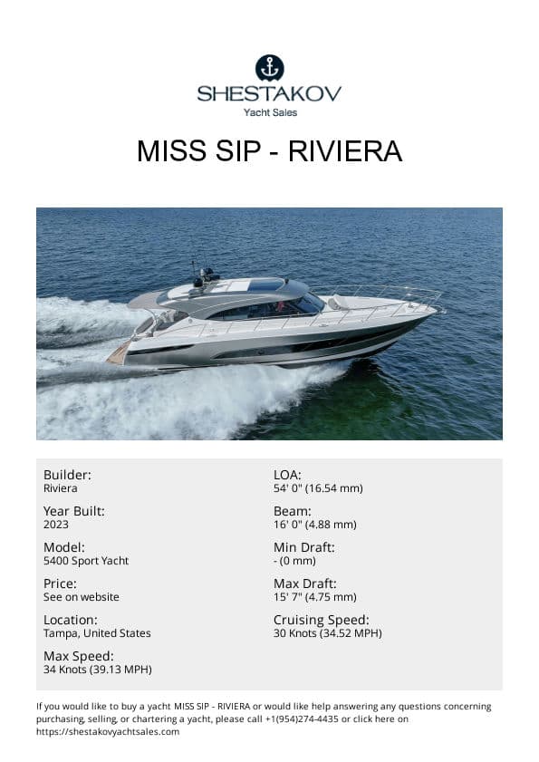 MISS SIP - 5400 Sport Yacht - 2023