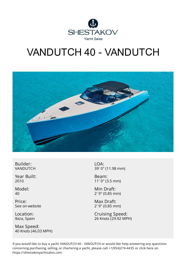 VANDUTCH 40 - 40 - 2010