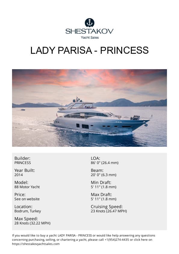 Lady Parisa - 88 Motor Yacht - 2014