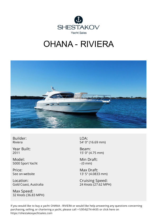 OHANA - 5000 Sport Yacht - 2011