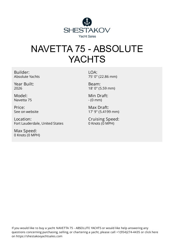 NAVETTA 75 - Navetta 75 - 2026