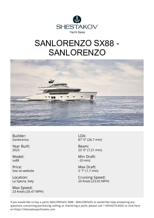Sanlorenzo SX88 - sx88 - 2025