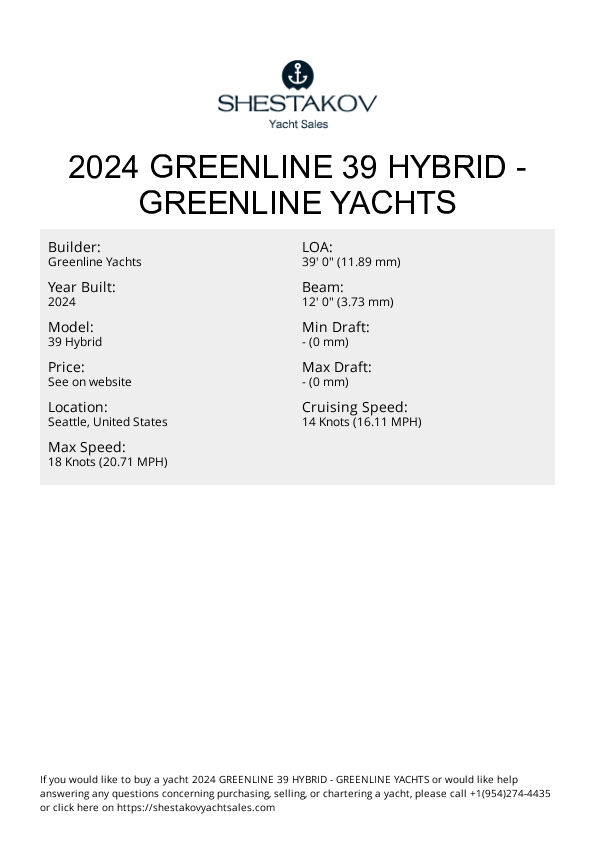 2024 Greenline 39 Hybrid - 39 Hybrid - 2024