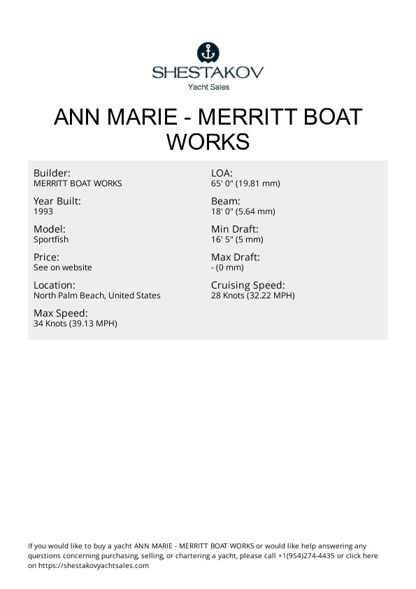 Ann Marie - Sportfish - 1993