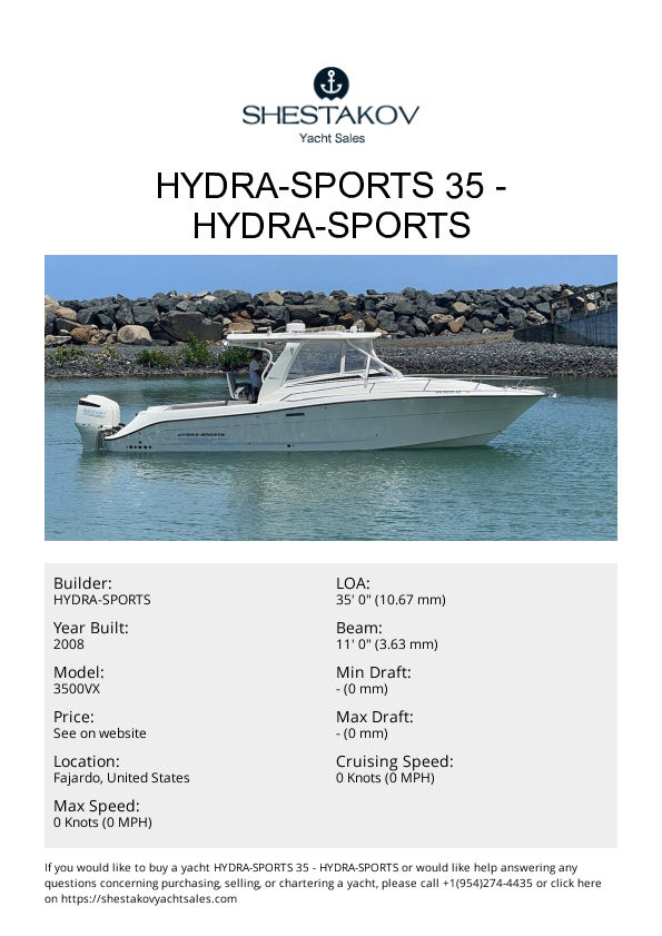 Hydra-Sports 35 - 3500VX - 2008