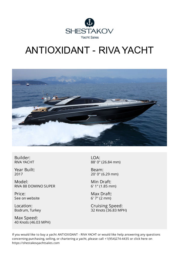 ANTIOXIDANT - RIVA 88 DOMINO SUPER - 2017
