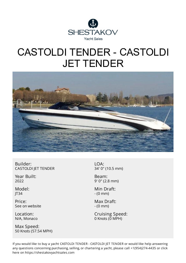 CASTOLDI TENDER - JT34 - 2022