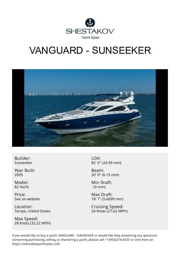 VANGUARD - 82 Yacht - 2005
