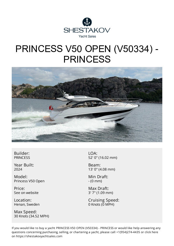 PRINCESS V50 OPEN (V50334) - Princess V50 Open - 2024