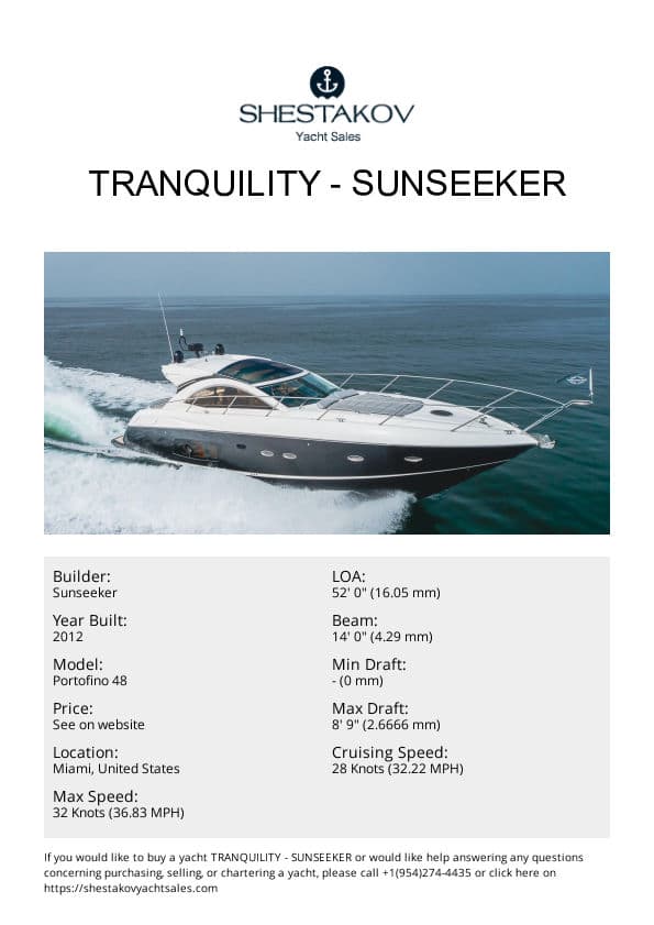 TRANQUILITY - Portofino 48 - 2012