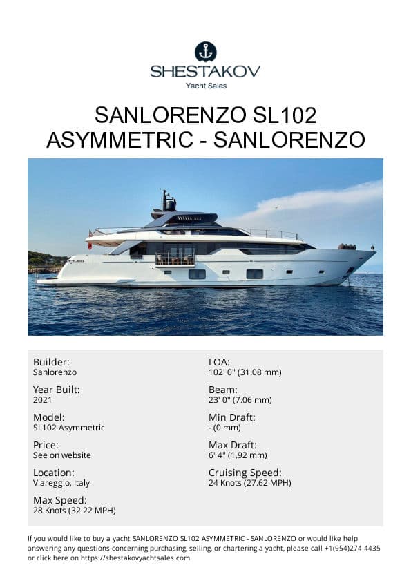 SANLORENZO SL102 Asymmetric - SL102 Asymmetric - 2021