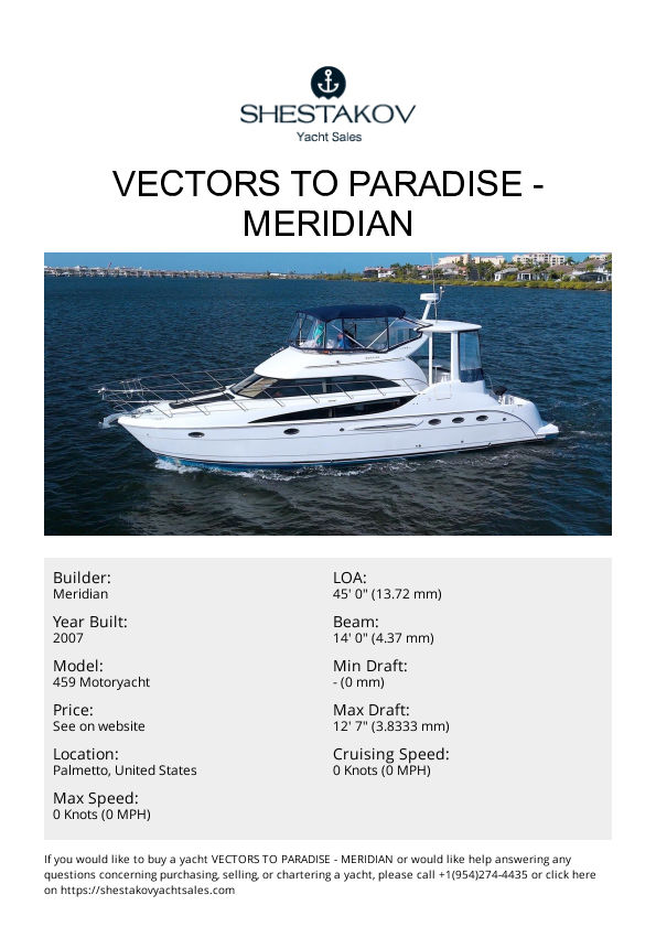 Vectors to Paradise - 459 Motoryacht - 2007
