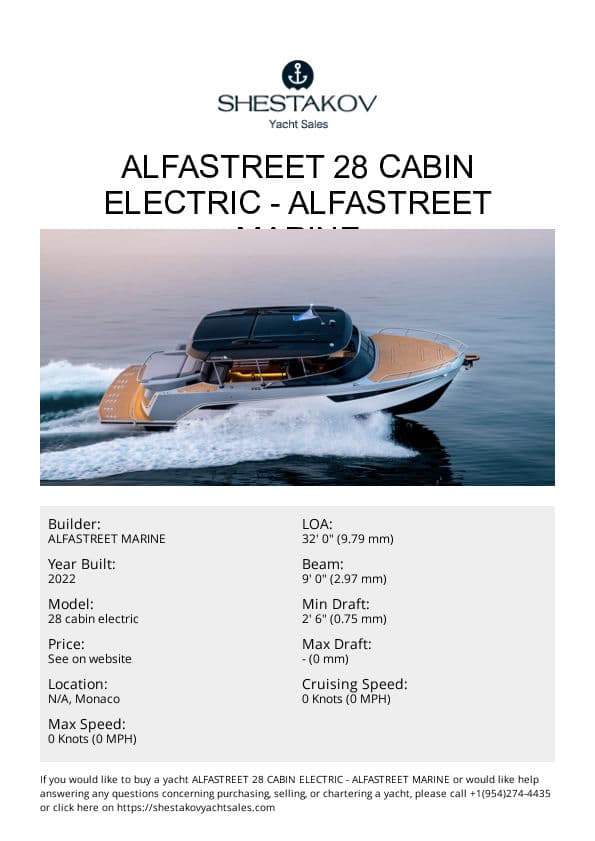 Alfastreet 28 cabin electric - 28 cabin electric - 2022