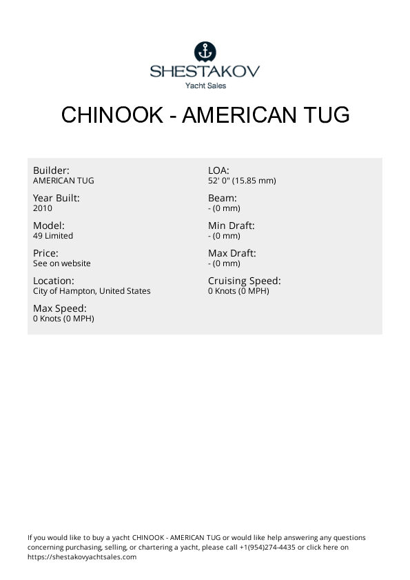CHINOOK - 49 Limited - 2010