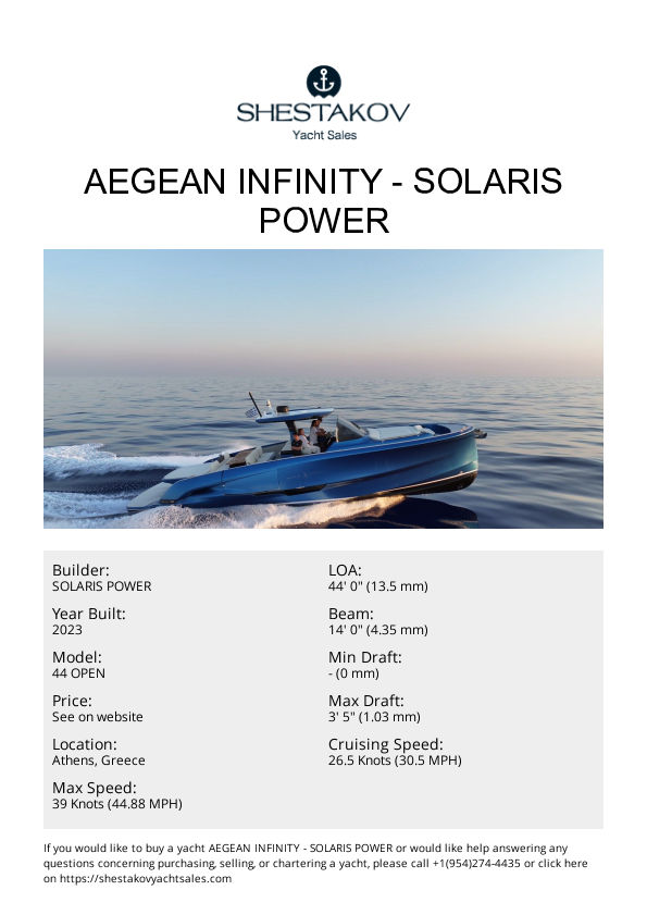 AEGEAN INFINITY - 44 OPEN - 2023