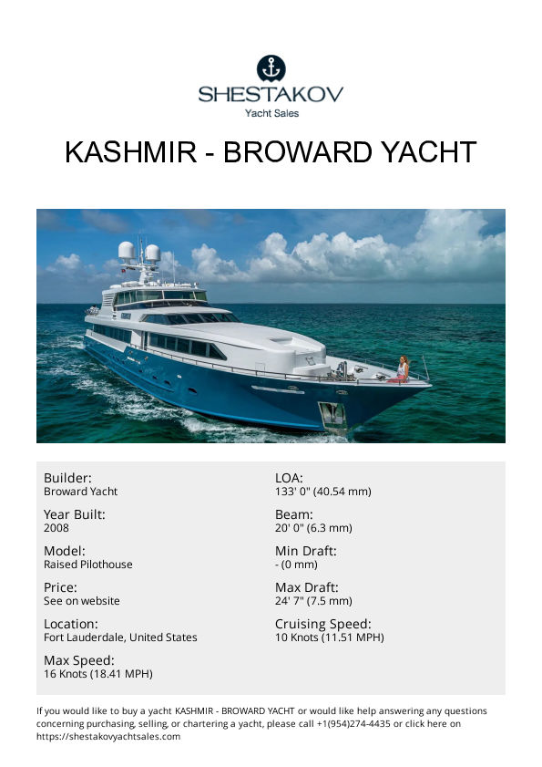 KASHMIR - Raised Pilothouse - 2008