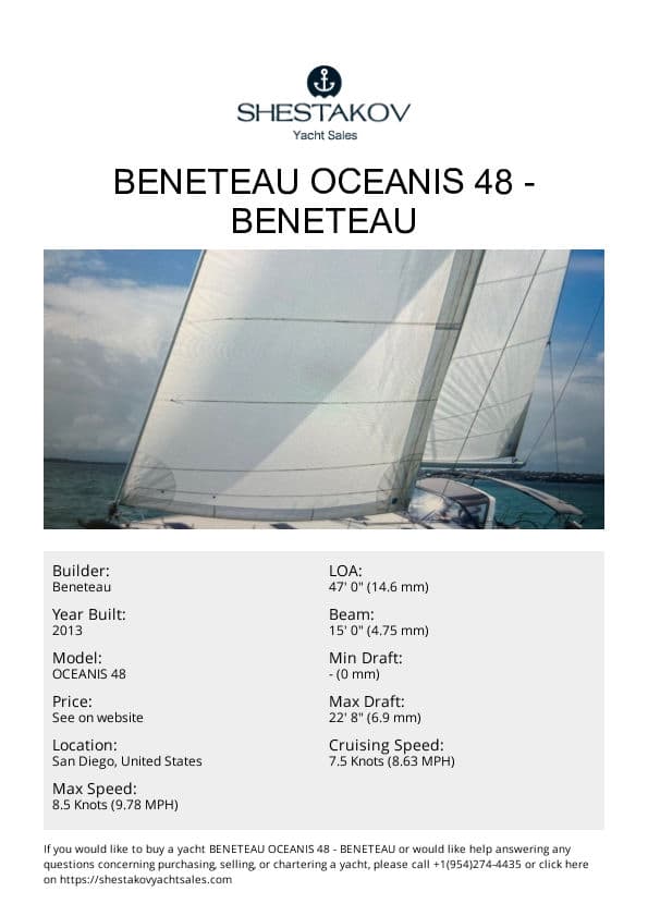 Beneteau Oceanis 48 - OCEANIS 48 - 2013