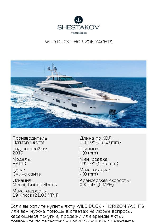 WILD DUCK - RP110 - 2019