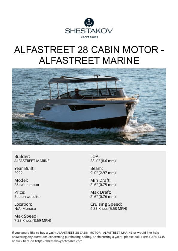 Alfastreet 28 cabin motor - 28 cabin motor - 2022