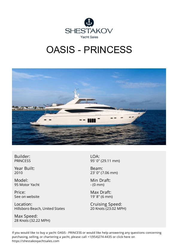 Oasis - 95 Motor Yacht - 2010