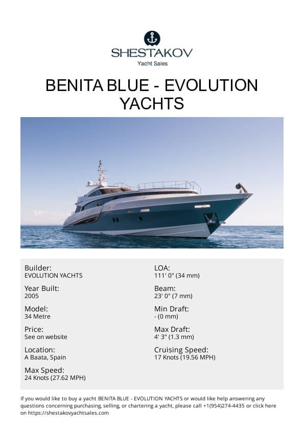 Benita Blue - 34 Metre - 2007