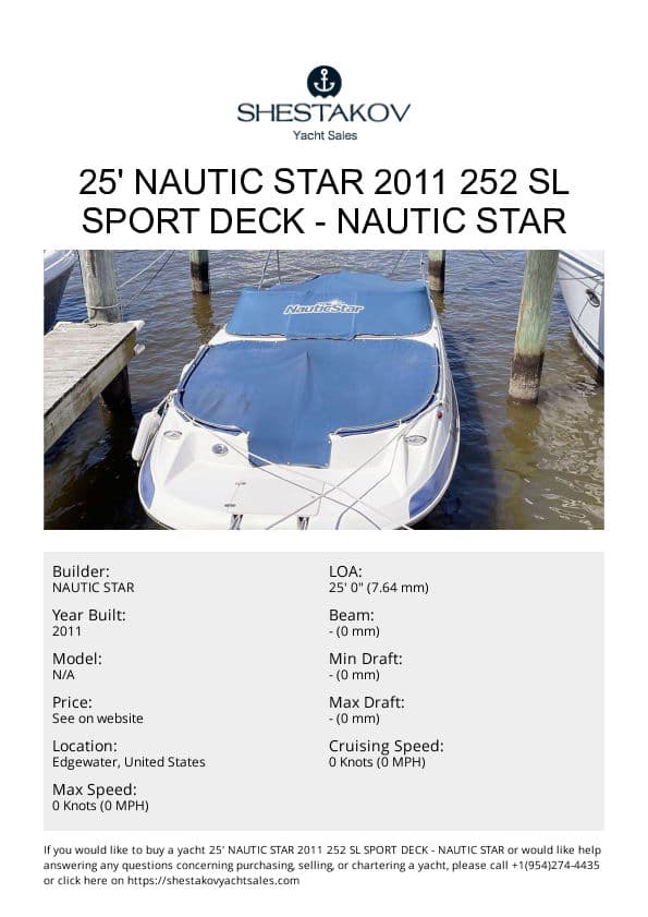 25' Nautic Star 2011 252 SL Sport Deck - undefined - 2011