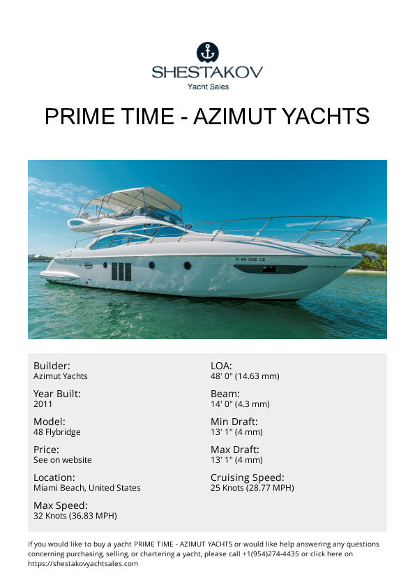 PRIME TIME - 48 Flybridge - 2011
