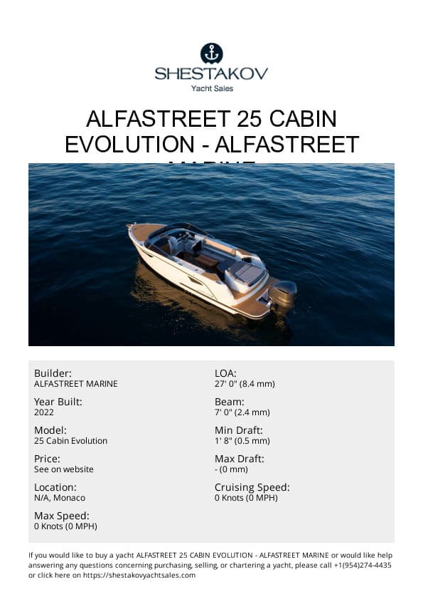Alfastreet 25 Cabin Evolution - 25 Cabin Evolution - 2022