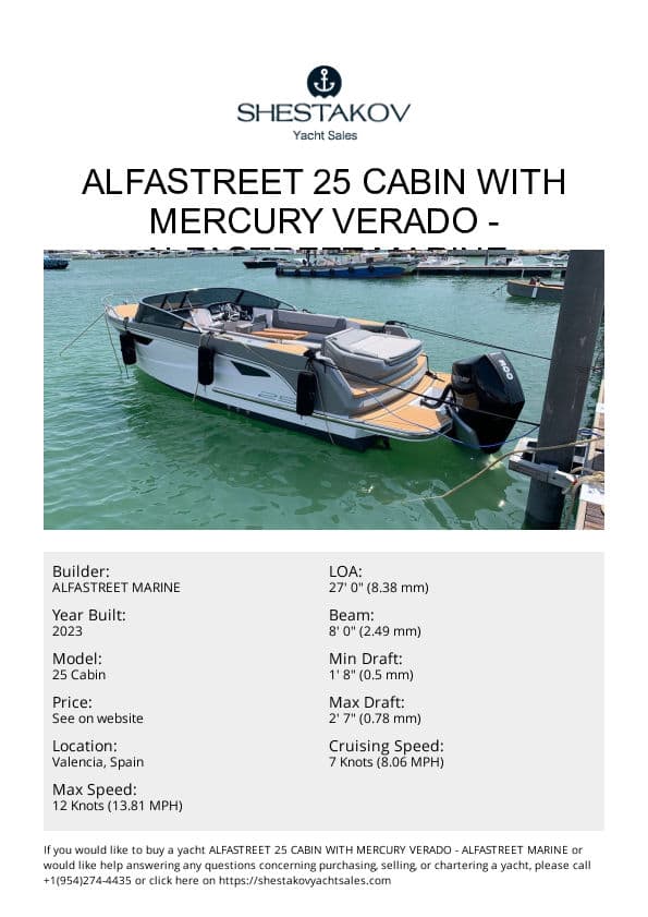 Alfastreet 25 Cabin with Mercury Verado - 25 Cabin - 2023